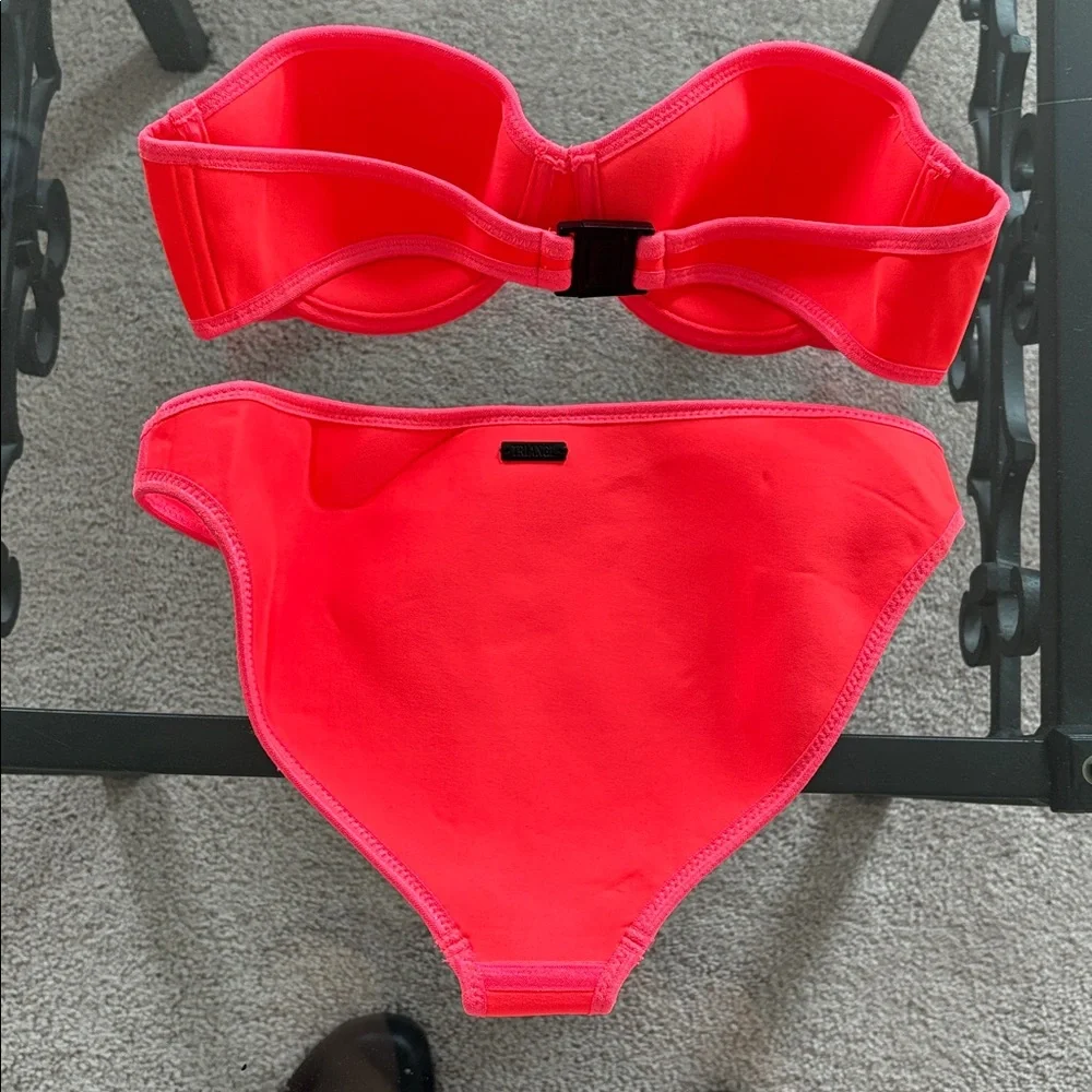 triangl swimwear Neon Coral Strapless Bikini Top